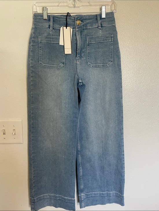 bagatelle Denim - bagatelle Light Blue Cropped Wide-Leg Jeans with Front Patch Pockets